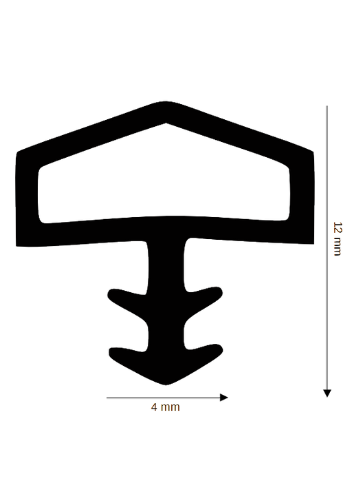 Dichtung für Holzelemente DH RT-1 für 12mm Falzbreite