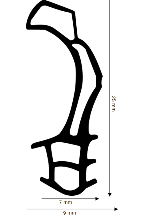Dichtung für Kunststoff / Aluminium DH R-1261 - Speziell für FH-Türen