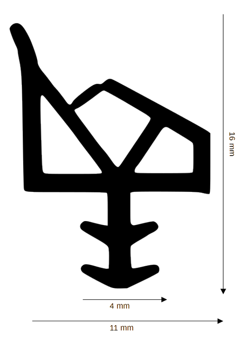 Holz-Zimmertürdichtung DH RT-4 mit Ausreißsteg