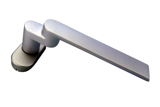 Schüco door handle 240156, cranked, for tubular frame doors and door locks, silver
