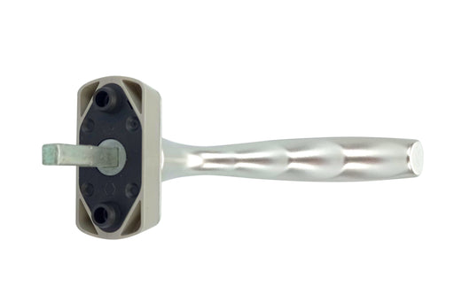 Hoppe window handle, grooved, silver